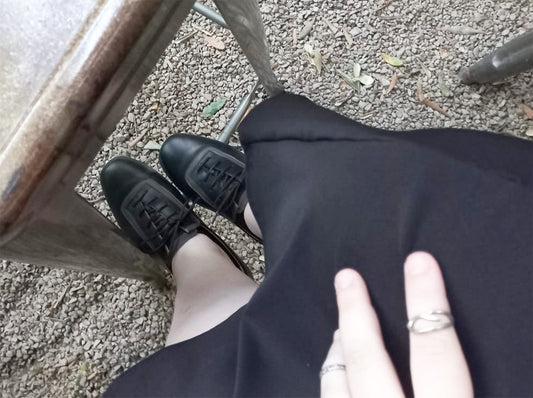 Black Leather Dressy Shoes Comfortable Flat Handmade Shoe