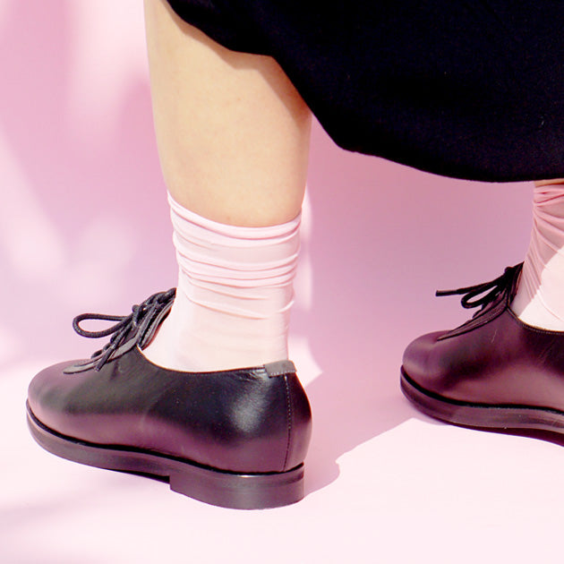 Black genuine leather handmade shoes