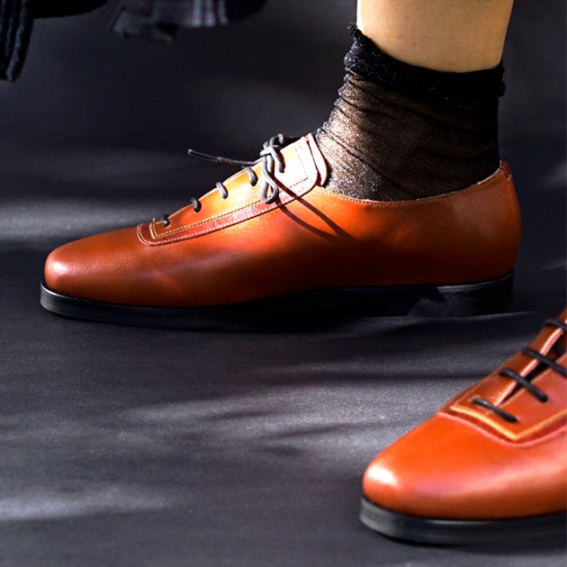 Red genuine leather handmade shoes