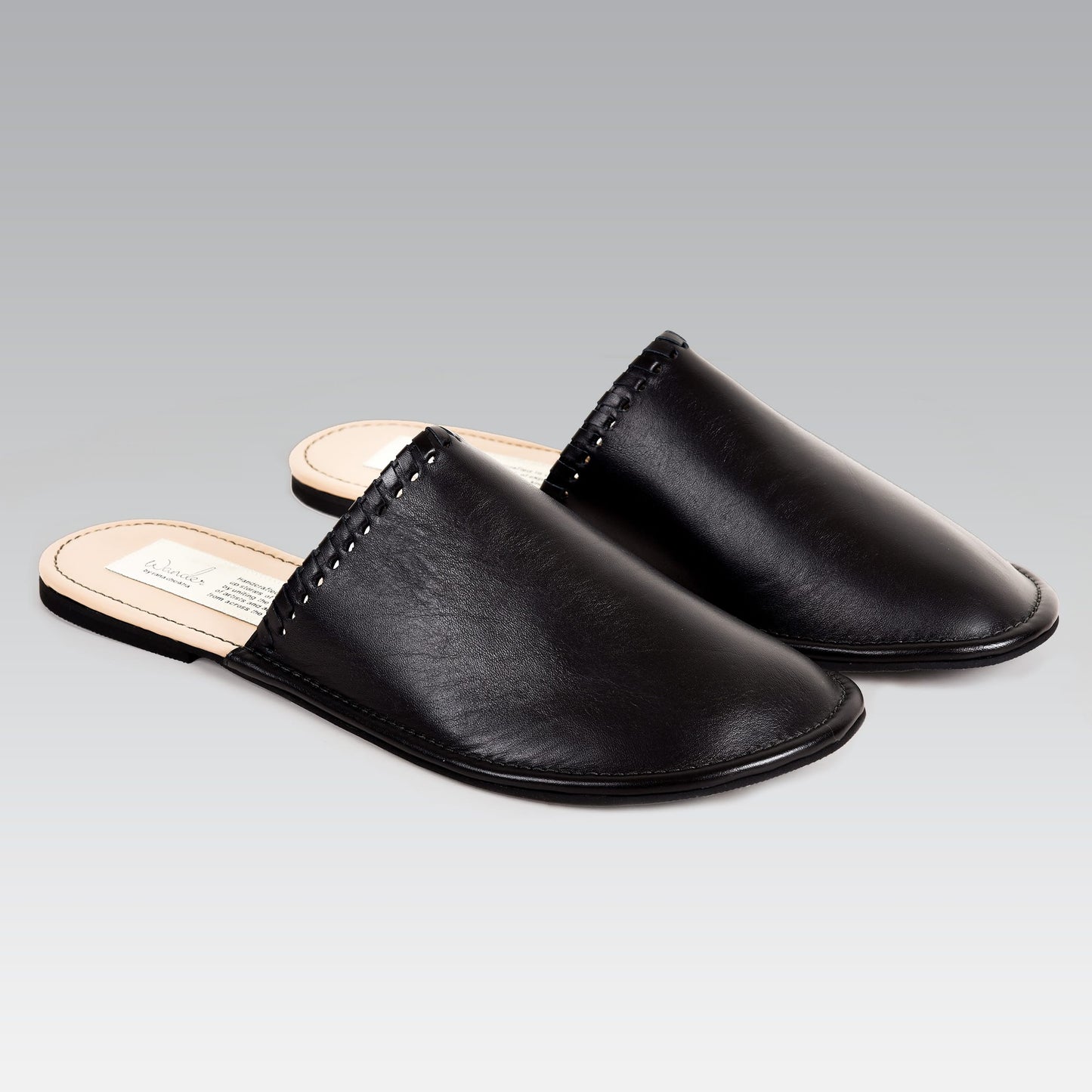 Joon Him & Her Slipper | Camel Calfskin Leather