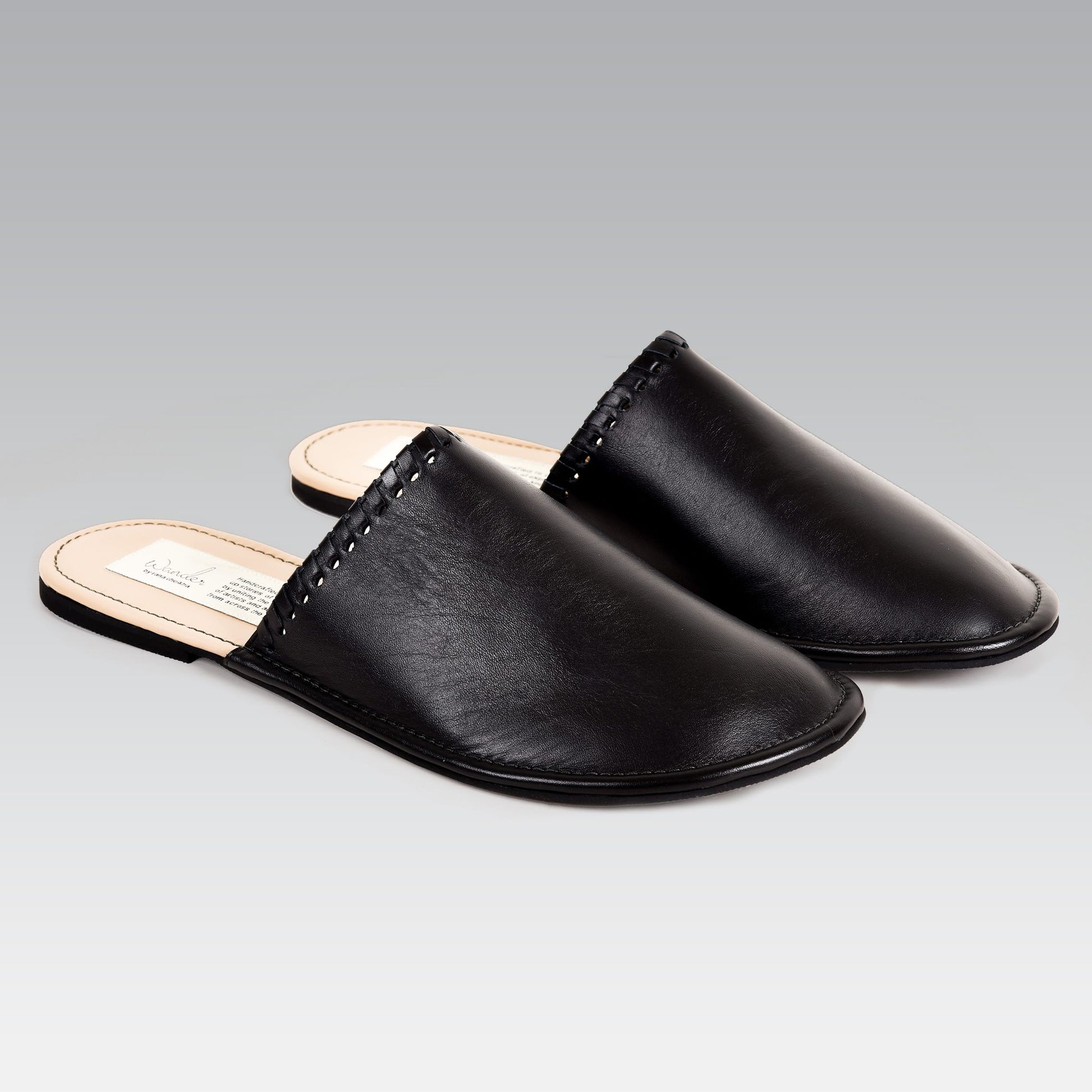 Joon Him & Her Slipper | Camel Calfskin Leather