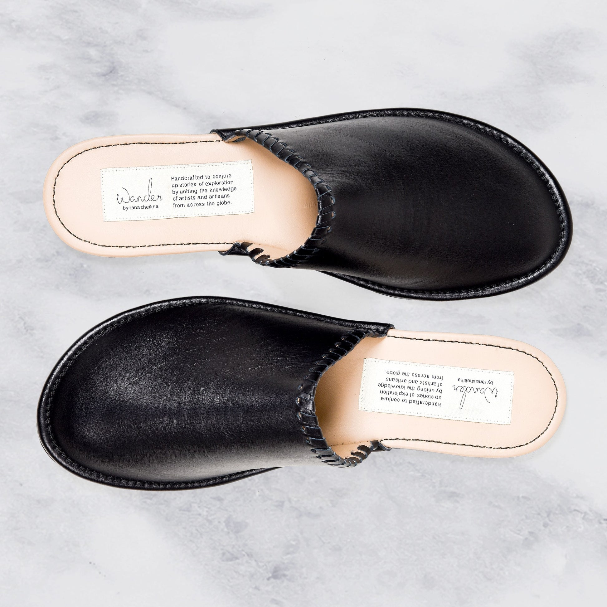 Joon Him & Her Slipper | Camel Calfskin Leather