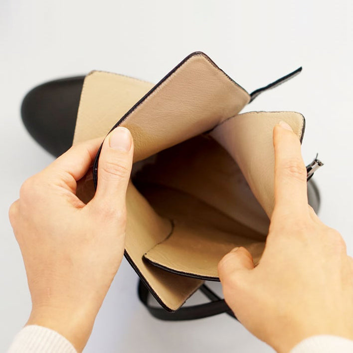 black genuine calfskin leather boot