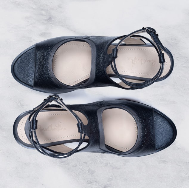 Sia Black Grey Summer Sandal, Calfskin Leather, Handmade Shoes, Comfortable Shoes, Genuine Leather Shoes