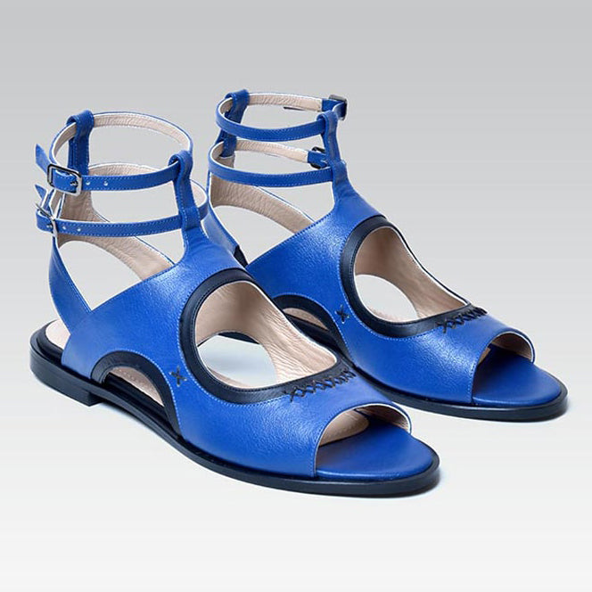 Blue Leather Sandals