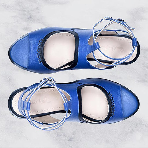 Blue Leather Sandals