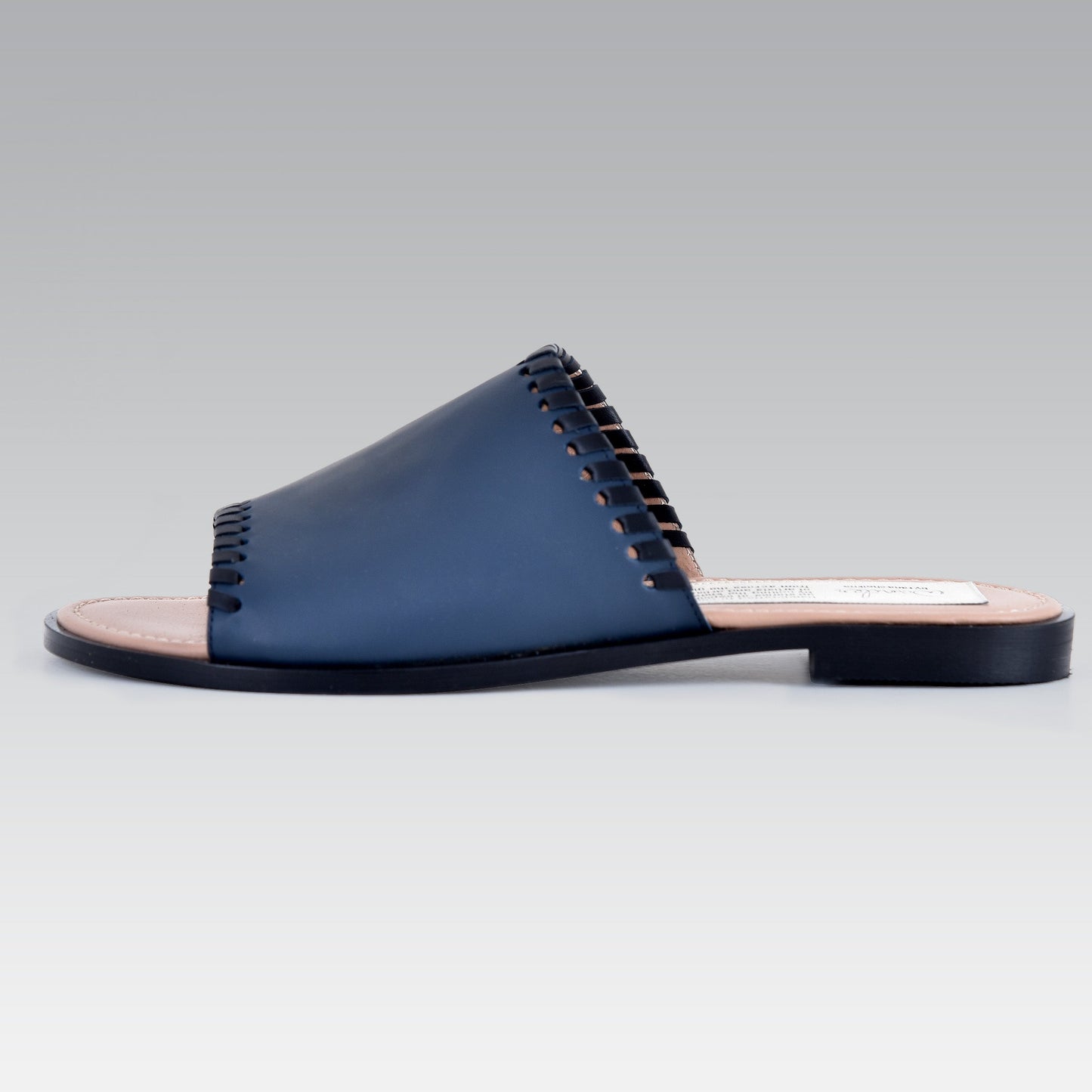 Navy leather slipper