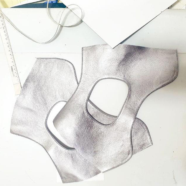 Silver Genuine Leather Slide