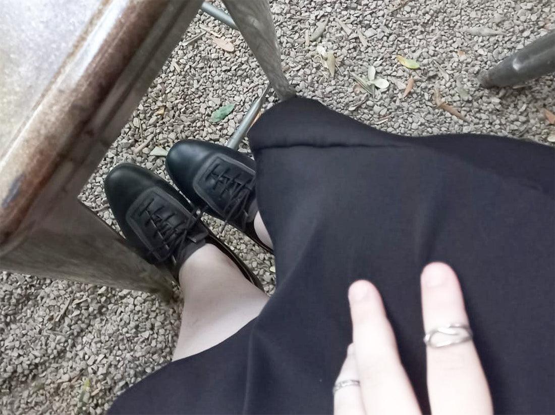 Black Leather Dressy Shoes Comfortable Flat Handmade Shoe