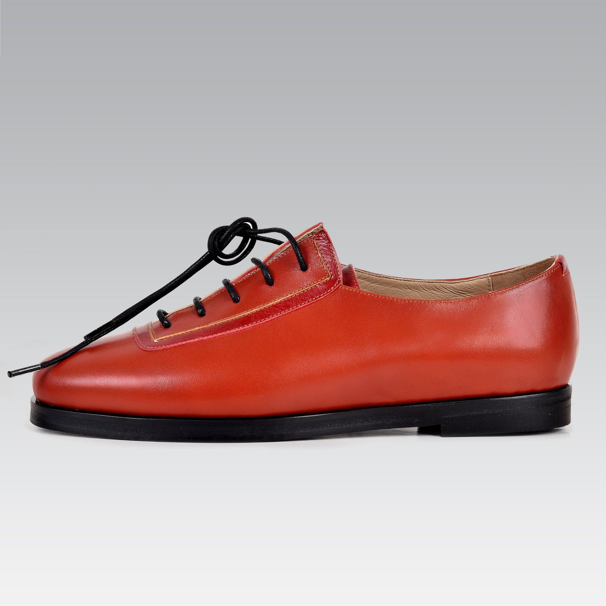Red genuine leather handmade shoes