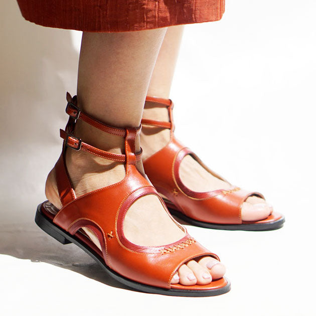 Red Leather Comfortable Sandals