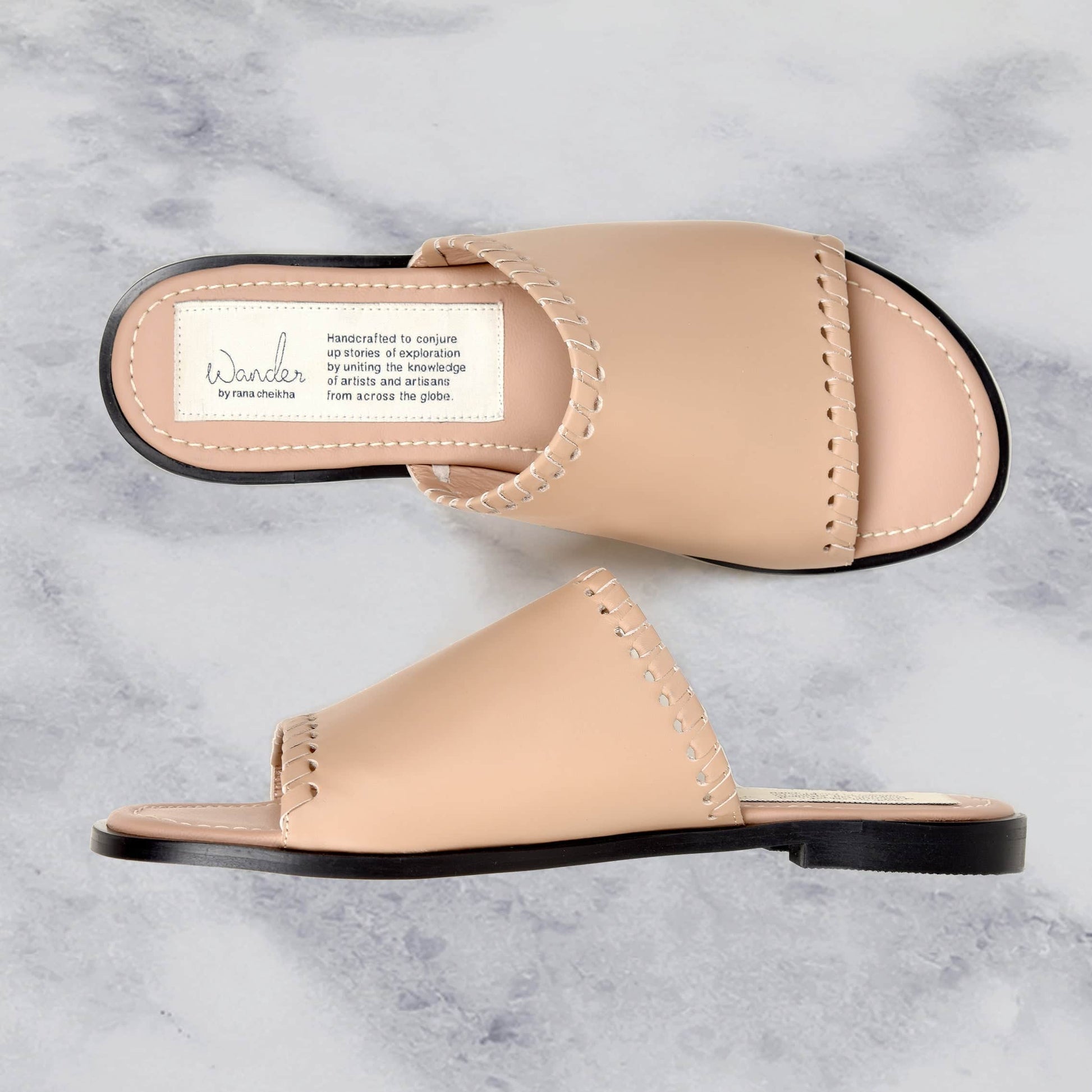 Jouna outdoor slipper nude Calfskin Leather