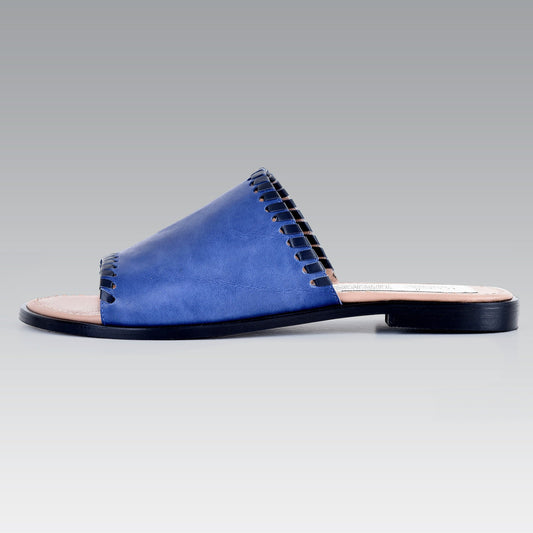 Blue leather slipper