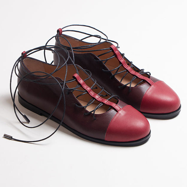 burgundy bordeaux red genuine calfskin leather t-strap lace-up laces toe cap shoeburgundy bordeaux red genuine calfskin leather t-strap lace-up laces toe cap shoe