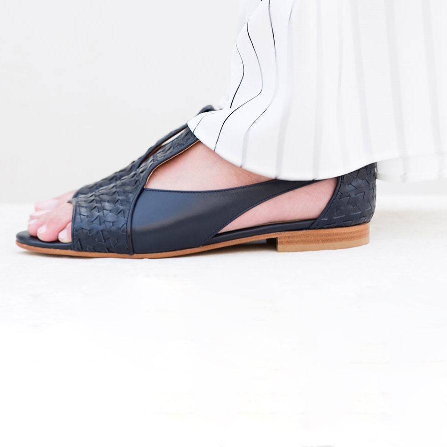 Eliza B Navy Patent Leather Sandal on Classic Leather Sole – Saratoga  Saddlery & International Boutiques