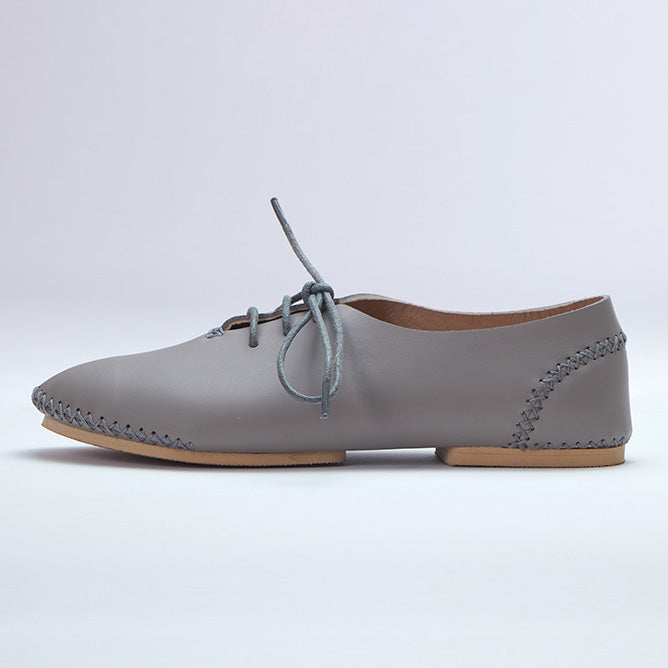 gray genuine calfskin leather moccasin shoe