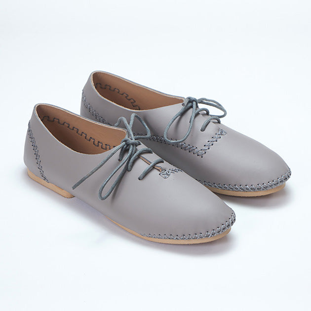 gray genuine calfskin leather moccasin shoe