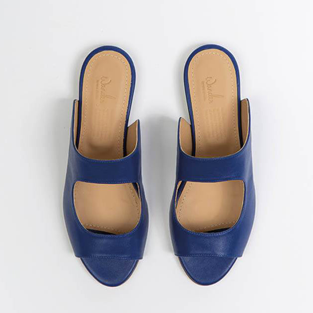 Genuine Blue Leather Handmade Slide