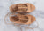 Camel genuine calfskin leather t-strap lace-up block heel shoe