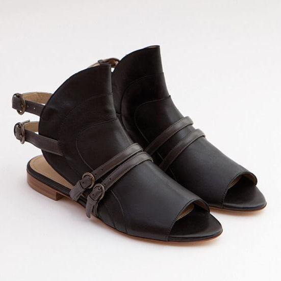 Black Genuine Cool Leather Sandal 